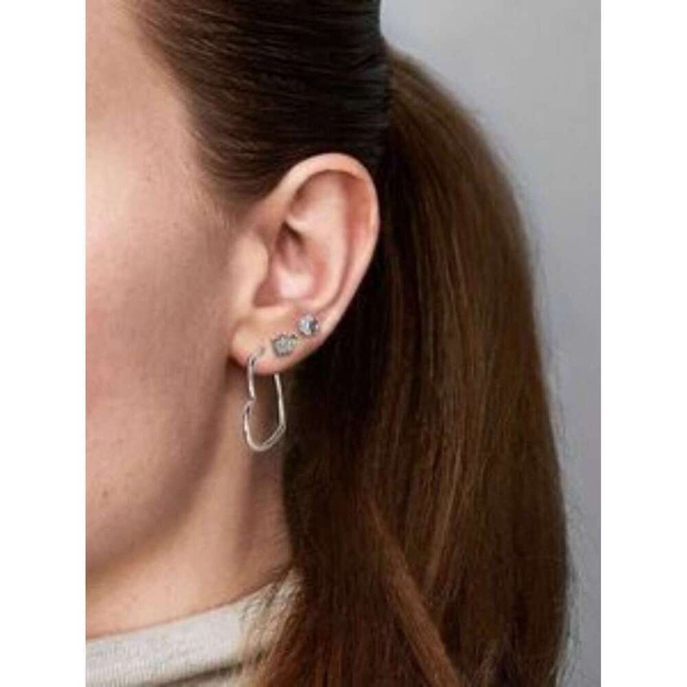 Pandora Silver Heart Hoop Earrings - Picture 2 of 2